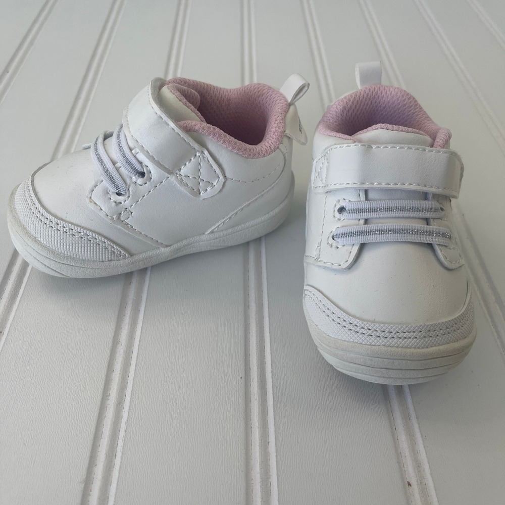 Stride Rite 360 Taye 2.0 White Pink Floral Baby Girls Sneakers Size 3 Infant